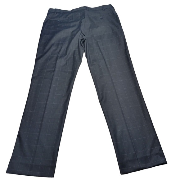 Murano Alex Slim Fit Flat Front Pants Size 38x32 Black White Window‎ Pane Print - Picture 1 of 10